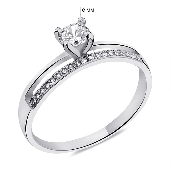 Кольцо из серебра с фианитами (арт. 7501/К2Ф/235-18,5) – изображение 2