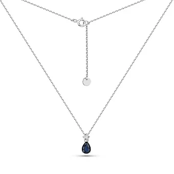 Золоте кольє з сапфіром і діамантом (арт. Ц011753бс)