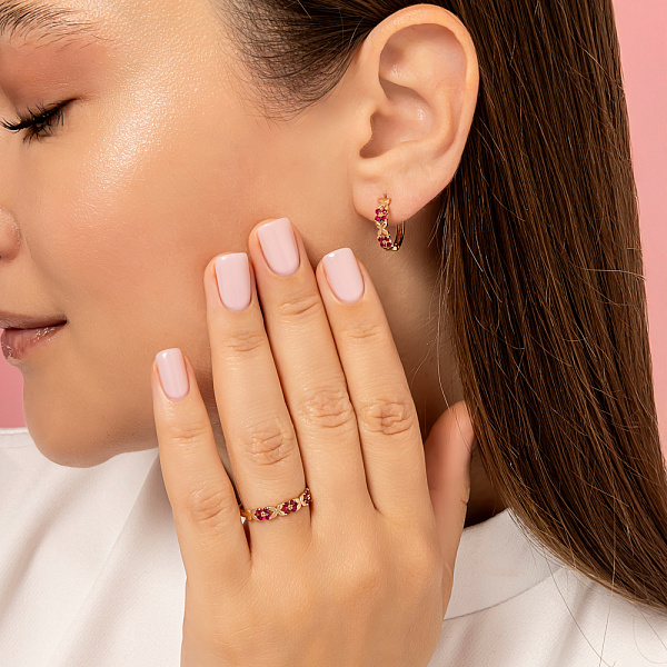 Кольцо из красного золота с рубинами (арт. 141292/1Пр) – изображение 3