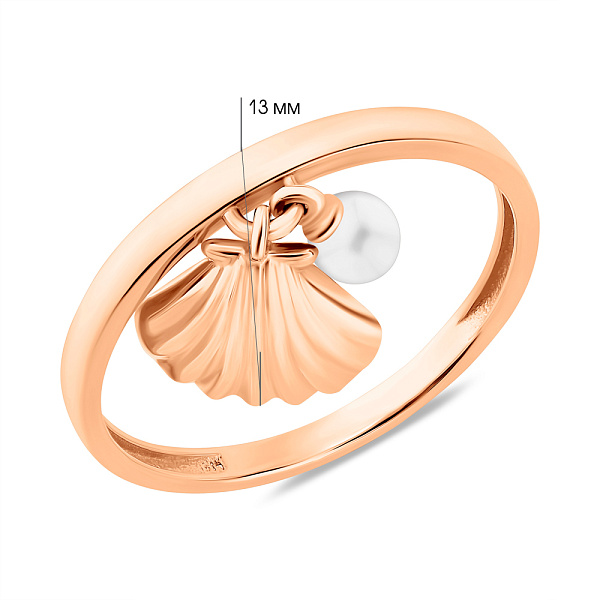 Каблучка з червоного золота з підвісками (арт. 141305) – зображення 6