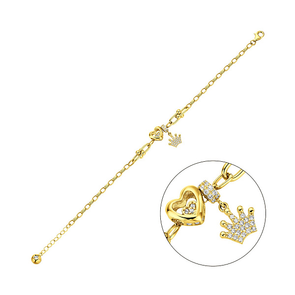 Браслет из желтого золота с фианитами (арт. 326103жП1) – изображение 1