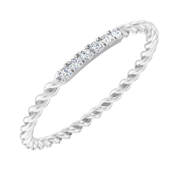 Кольцо из белого золота с дорожкой из бриллиантов (арт. К011347б) – изображение 1