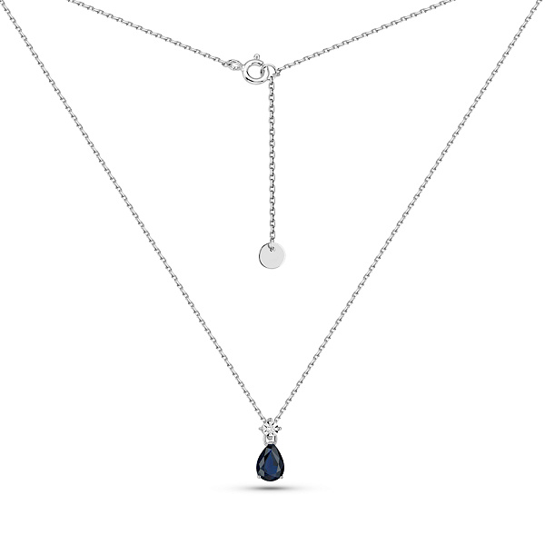 Золотое колье с сапфиром и бриллиантом (арт. Ц011753бс) – изображение 2