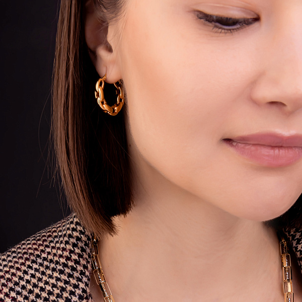 Золотые серьги-кольца Francelli в желтом цвете металла (арт. 109767/20ж) – изображение 3