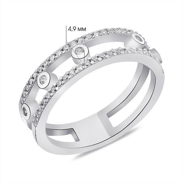 Кольцо из серебра с фианитами (арт. 7501/6008) – изображение 2