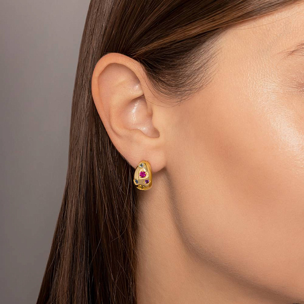 Пусети золоті з фіанітами Francelli (арт. 1091593жцв) – зображення 2