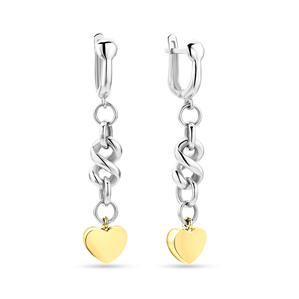Серьги из белого и желтого золота (арт. 101857бж) – изображение 1