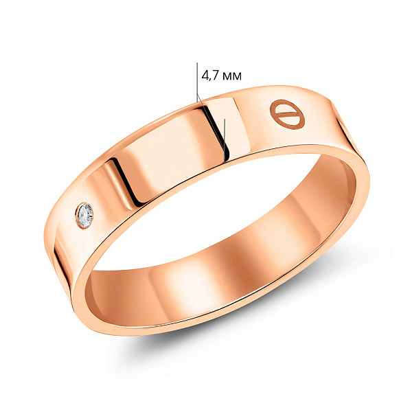 Кольцо из красного золота с фианитами (арт. 154940) – изображение 4