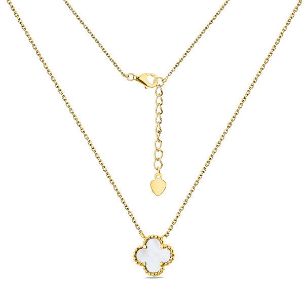 Серебряное колье с желтым родированием и с перламутром (арт. 7507/470/15жп) – изображение 2