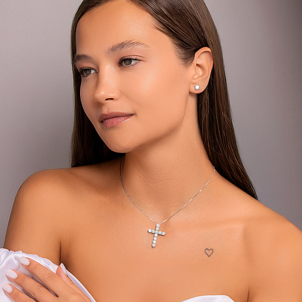 Золотий хрестик з діамантами (арт. 3112455202) – зображення 5