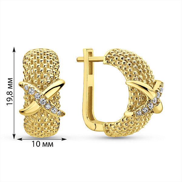 Золоті сережки з фіанітами (арт. 1092065ж) – зображення 2