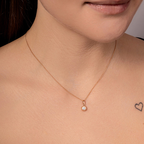 Золотая подвеска с фианитом (арт. 440296) – изображение 2