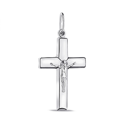 Срібний натільний хрестик з розп'яттям (арт. 7504/2-6058.0.2)