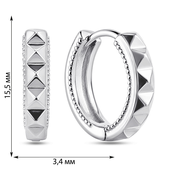 Серебряные серьги-кольца (арт. 7502/10186/15) – изображение 2