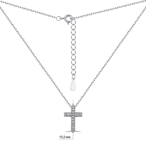 Колье из серебра Крестик с фианитами (арт. 7507/2184) – изображение 3