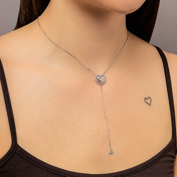Колье из белого золота Сердце (арт. 360270б) – изображение 3