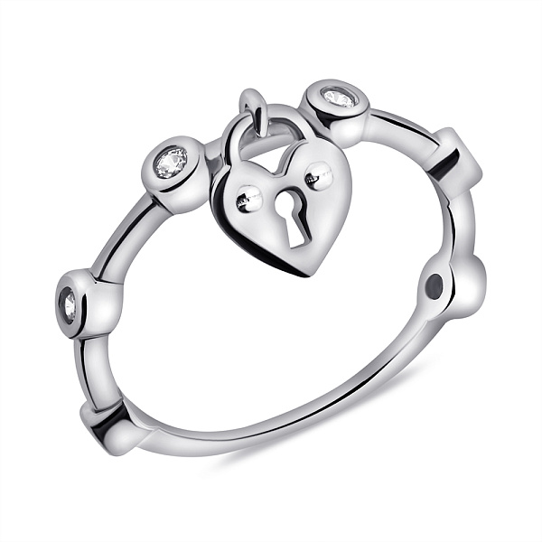 Срібна каблучка Замочок з підвіскою (арт. 7501/6980) – зображення 1