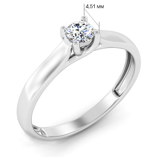 Каблучка на заручини з білого золота з діамантом (арт. К011095030б) – зображення 4