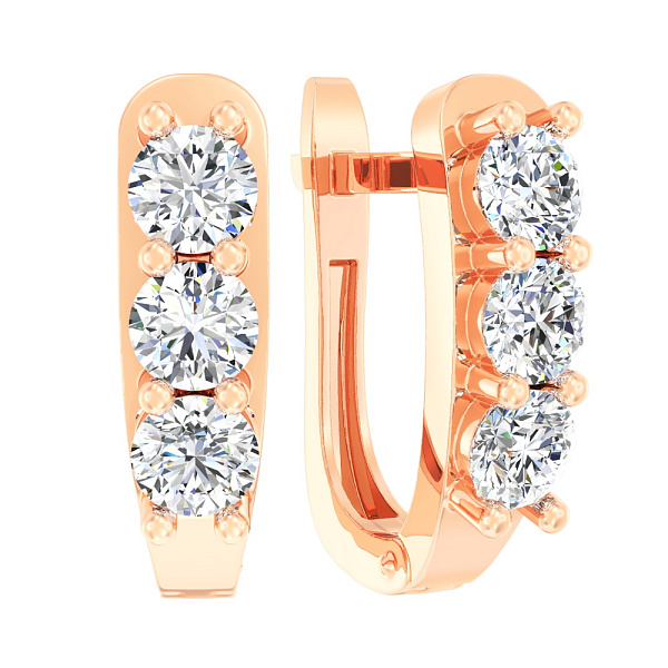 Золоті сережки з фіанітами (арт. 117700) – зображення 1