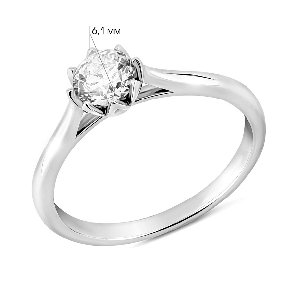 Золота каблучка з діамантом (арт. К01144704236б) – зображення 4