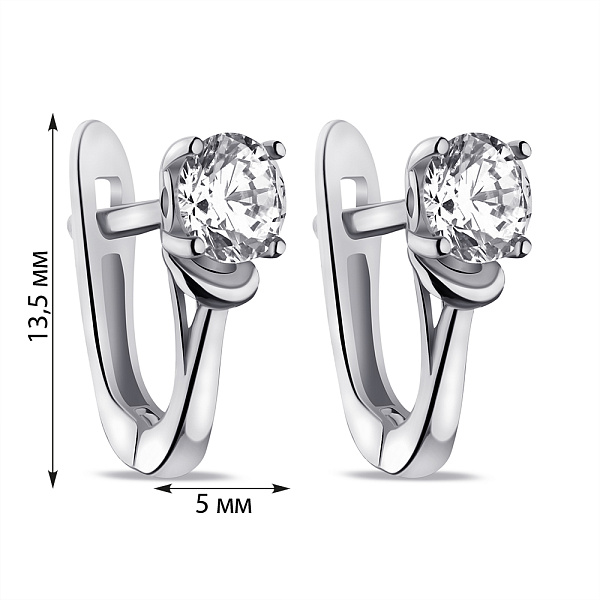 Серебряные серьги с фианитами (арт. 7502/21040р) – изображение 2