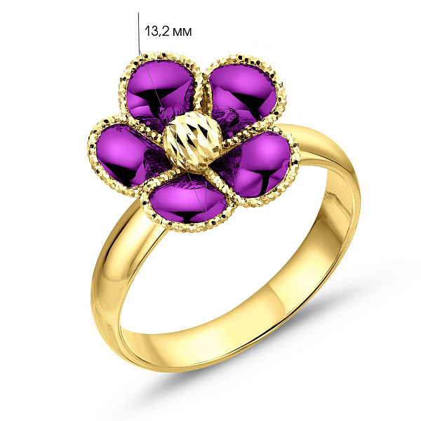 Золота каблучка Francelli Квітка (арт. 155719жф) – зображення 5