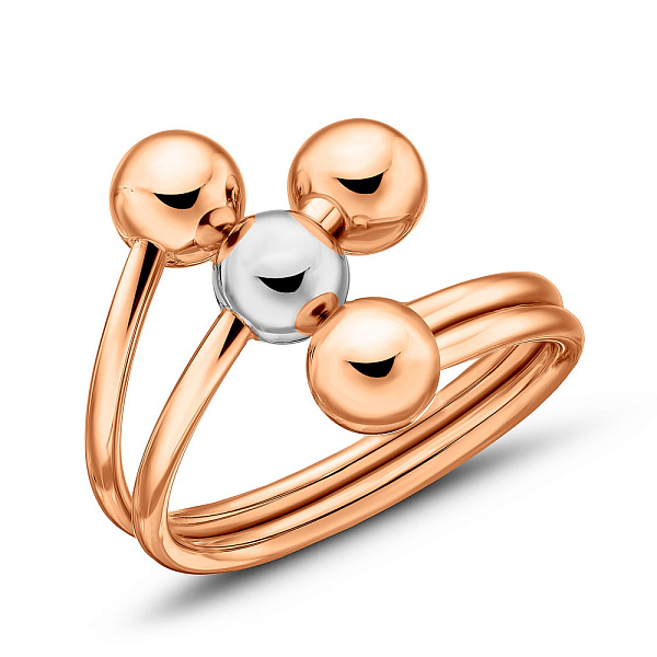 Золота каблучка з кульками (арт. 156049кб) – зображення 1