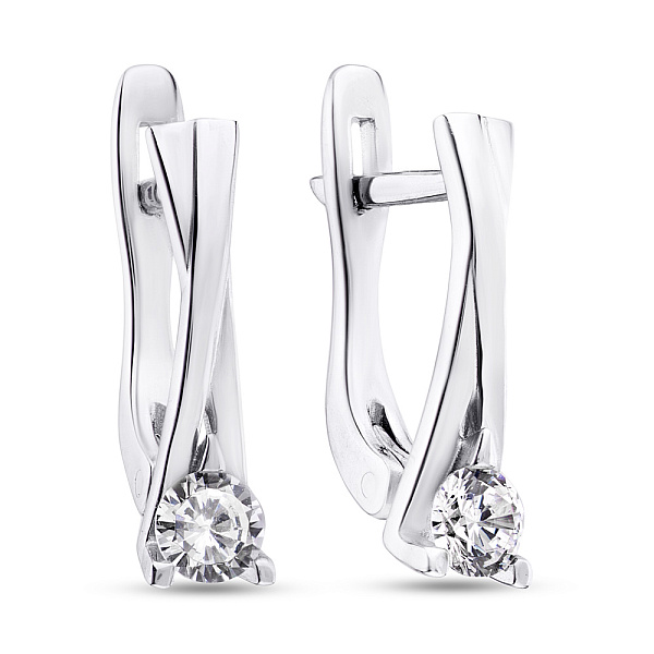 Серебряные сережки с фианитом (арт. 7502/25078р) – изображение 1