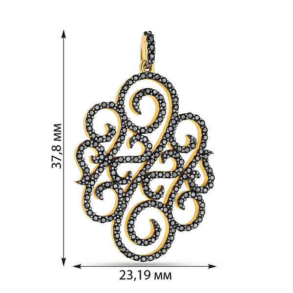 Золотая подвеска с фианитами (арт. 422492жч) – изображение 2