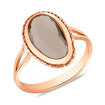 Золотое кольцо с коричневым кварцем (арт. 155783Пккр)
