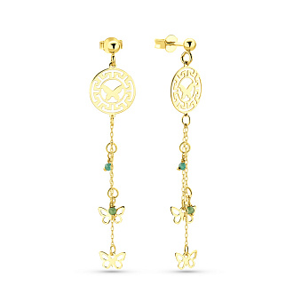 Фото Золотые серьги Олимпия с фианитами (арт. 1091551жз)