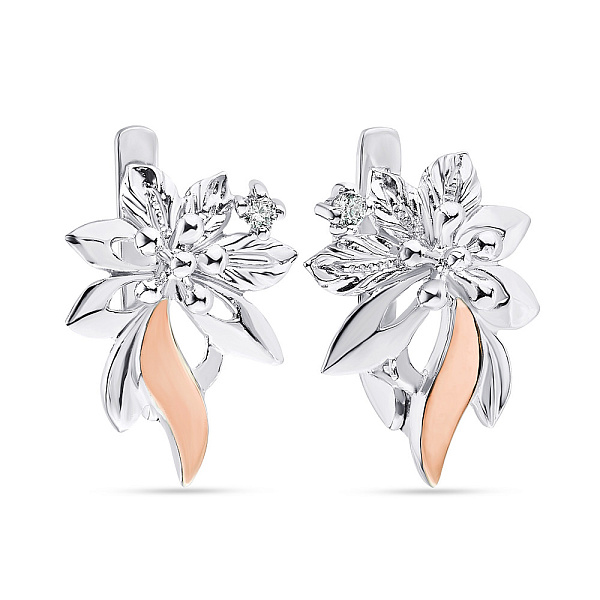 Серебряные серьги «Цветы»  (арт. 7202/1112863) – изображение 1