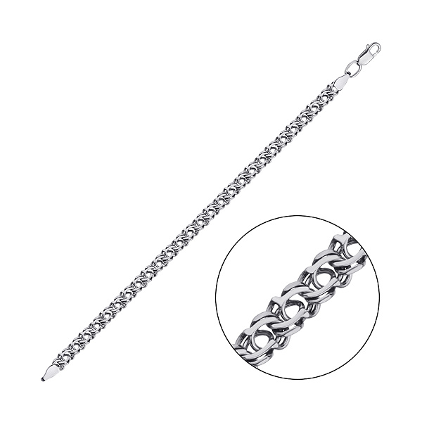 Серебряный мужской браслет (арт. 7909/2057/1-ч) – изображение 1