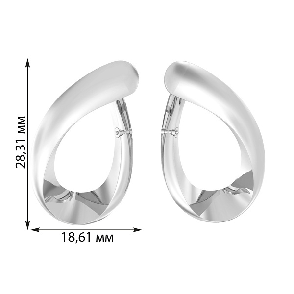 Золотые серьги без камней (арт. 110391б) – изображение 5