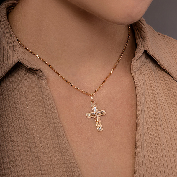 Хрестик золотий з розп'яттям (арт. 521901р) – зображення 3