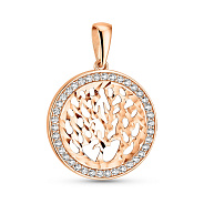 Кулон из красного золота с фианитами (арт. 424808)