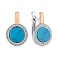 Срібні сережки з бірюзою і фіанітами (арт. 7202/2458Б) – зображення 1