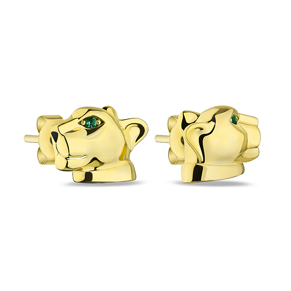 Сережки-пусети зі срібла в формі пантер (арт. 7518/6421жаз) – зображення 1