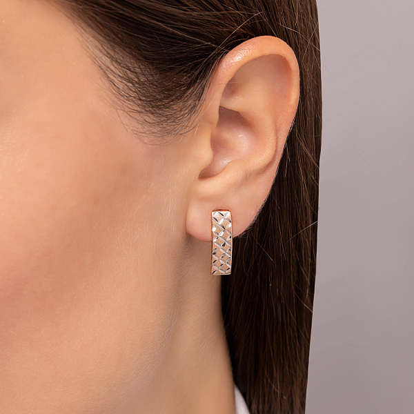 Серьги из красного золота с родированием (арт. 121818) – изображение 2