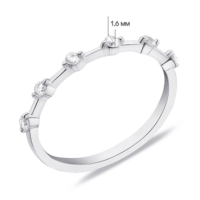 Тонкое кольцо из серебра с фианитами (арт. 7501/6081)
