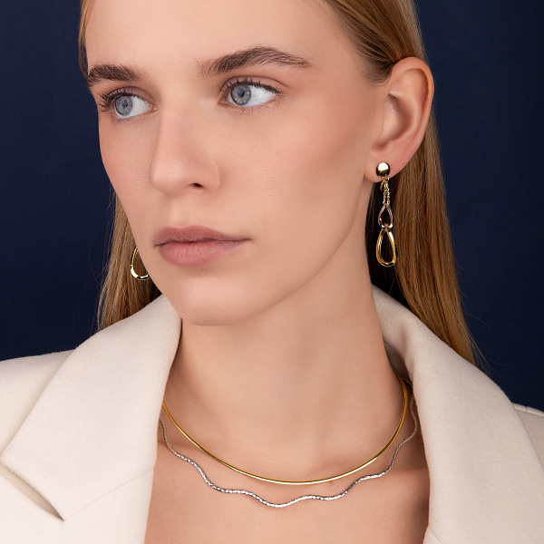 Серьги Francelli из желтого и белого золота (арт. 1091214жб) – изображение 4