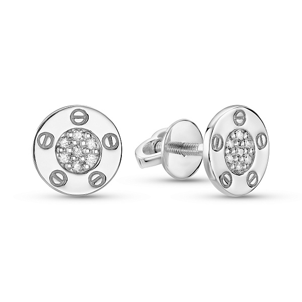 Серьги из белого золота с бриллиантами (арт. Т011639005б) – изображение 1