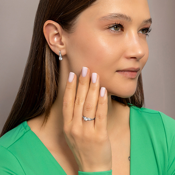 Срібні сережки з фіанітами (арт. 7502/1547С) – зображення 4