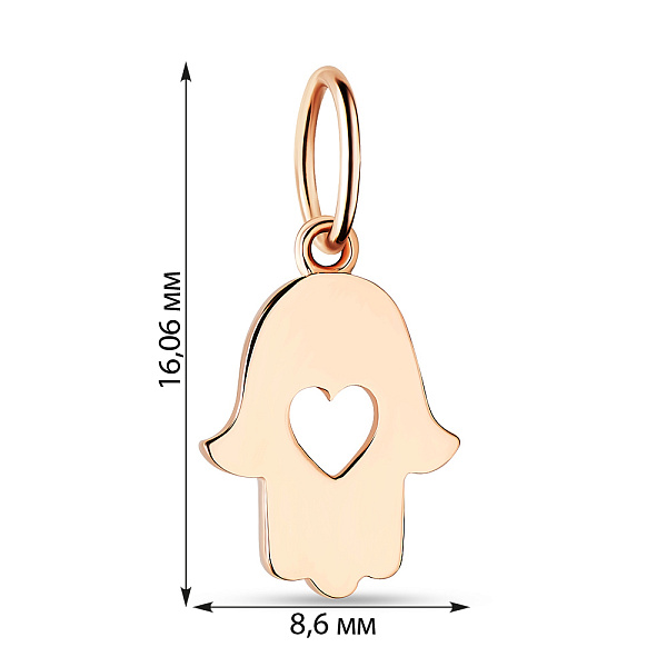 Підвіска з червоного золота Рука Фатіми (арт. 424252) – зображення 2