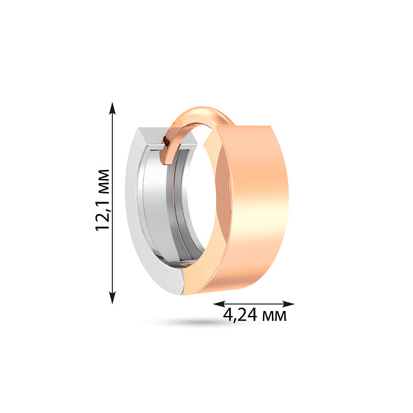 Двухсторонняя золотая cерьга в одно ухо (арт. 110448кбЯ) – изображение 4