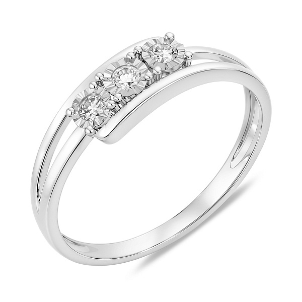 Золотое кольцо с бриллиантами (арт. К011737010б) – изображение 1