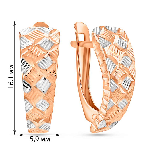 Сережки з червоного золота (арт. 121233) – зображення 3