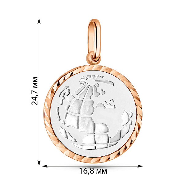 Золотой кулон Мир с перламутром (арт. 424911кбп) – изображение 5