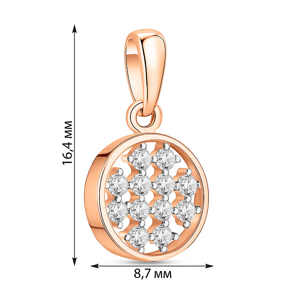 Золотая подвеска с фианитами (арт. 440485) – изображение 3