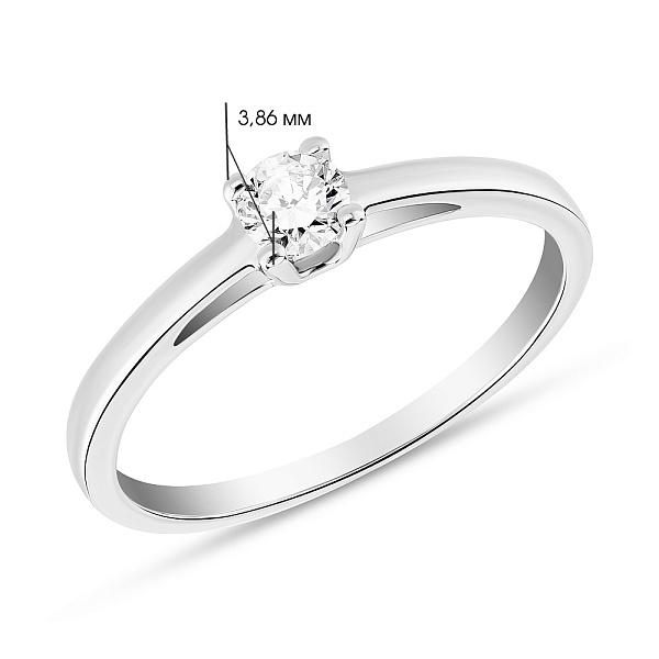 Помолвочное кольцо из белого золота с бриллиантом (арт. К341258020б) – изображение 2